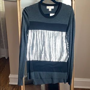 Black, gray and sequence sweater